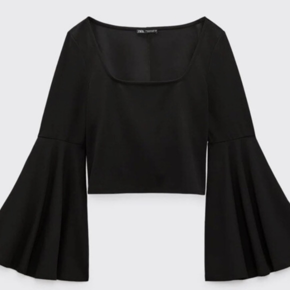 NWT, ZARA SQUARE NECK TOP, L - Picture 2 of 4